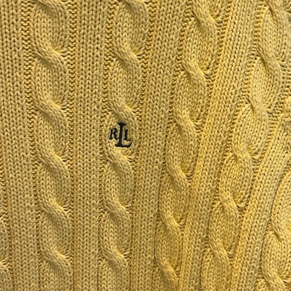 Vintage Lauren Ralph Lauren LRL Cable Knit Crewneck Sweater Yellow Men’s Small